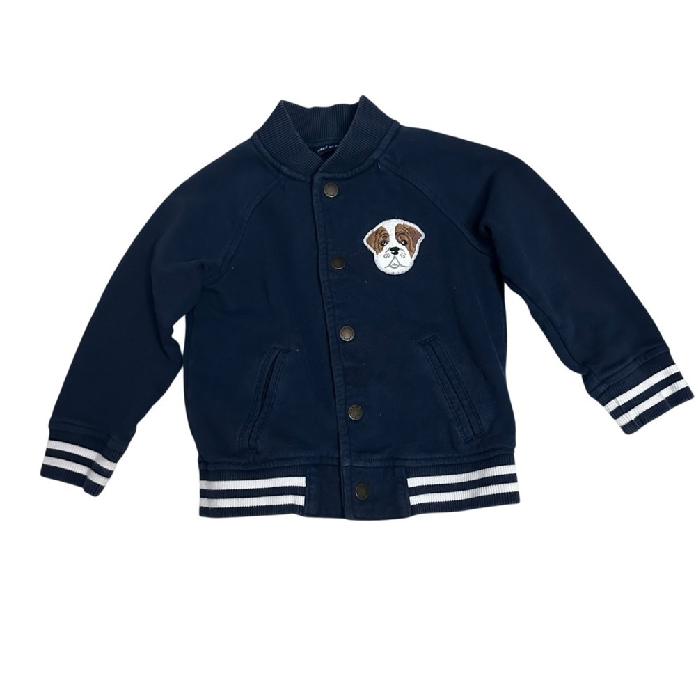 Janie and Jack Navy Jacket with Dog Embroidery